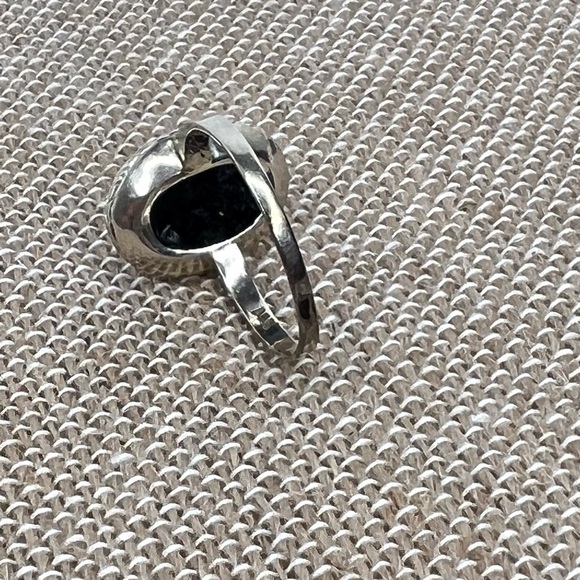 RARE 1923 ART DECO ERA BLACK ONYX RING 14K WHITE GOLD 100 years old - Picture 6 of 16